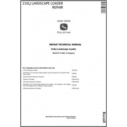 John Deere 210LJ Landscape Loader Pdf Technical Repair Service Manual TM10731