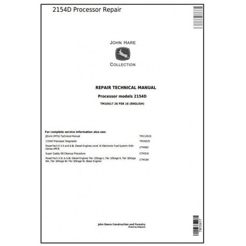 John Deere 2154D Processor Pdf Technical Repair Service Manual TM10417