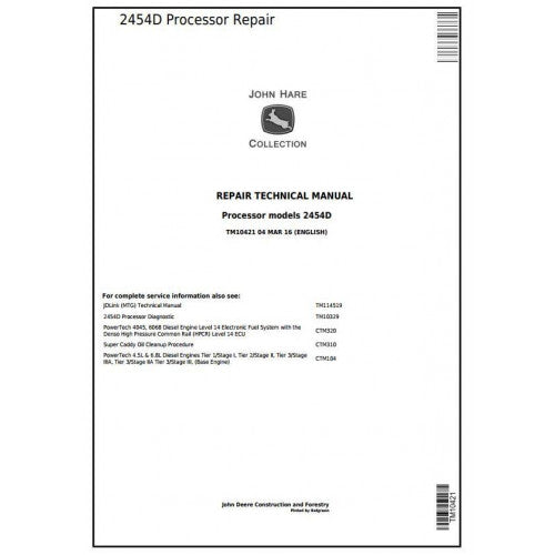 John Deere 2454D Processor Pdf Technical Repair Service Manual TM10421