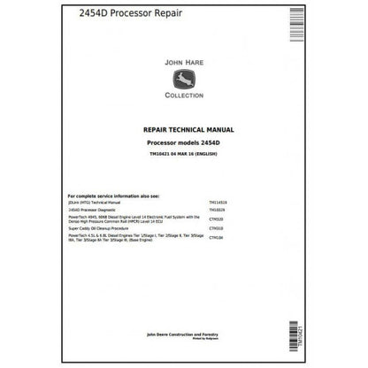 John Deere 2454D Processor Pdf Technical Repair Service Manual TM10421