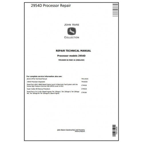 John Deere 2954D Processor Pdf Technical Repair Service Manual TM10409