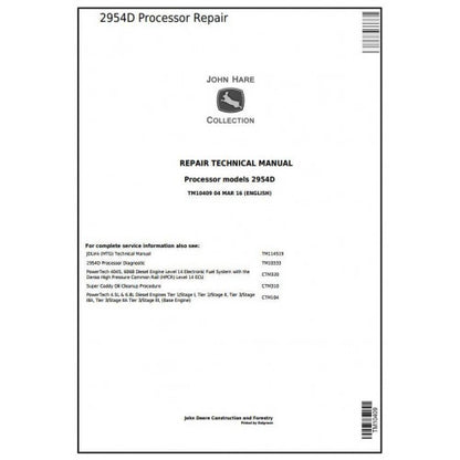 John Deere 2954D Processor Pdf Technical Repair Service Manual TM10409