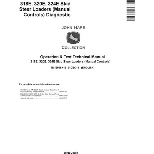 John Deere 318E, 320E, 324E Skid Steer Loaders Pdf Diagnostic, Operation and Tests Service Manual TM13006X19