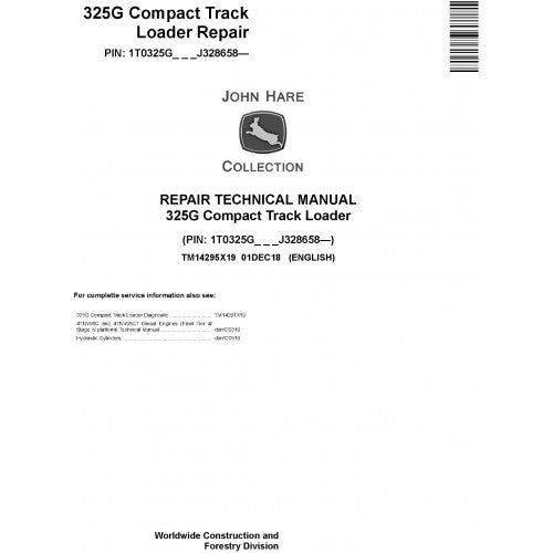 John Deere 325G Compact Track Loader Pdf Technical Repair Service Manual TM14295X19