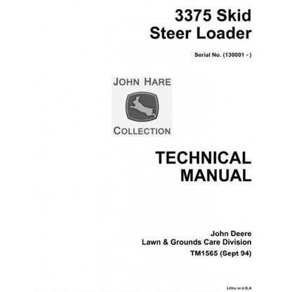 John Deere 3375 Skid Steer Loader Pdf Diagnostic, Repair Technical Service Manual TM1565