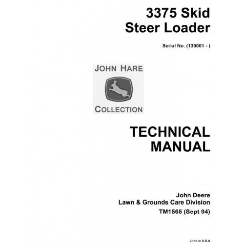 John Deere 3375 Skid Steer Loader Pdf Diagnostic, Repair Technical Service Manual TM1565