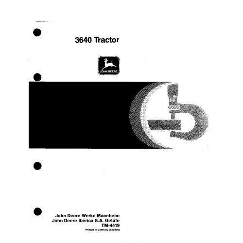John Deere 3640 Tractor Pdf Technical Repair Manual TM4419