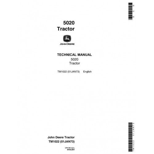 John Deere 5020 Row Crop Tractor Pdf Technical Service Manual TM1022