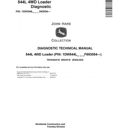 John Deere 544L 4WD Loader Pdf Diagnostic Technical Service Manual TM14342X19