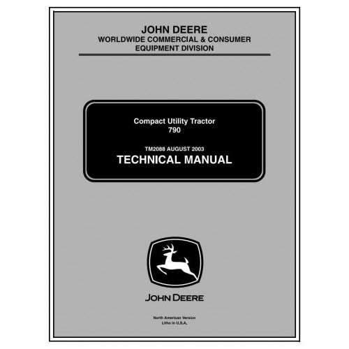 John Deere 790 Compact Utility Tractor Pdf Technical Repair Service Manual TM2088