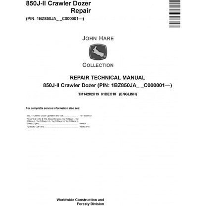 John Deere 850J II Crawler Dozer Pdf Technical Repair Service Manual TM14282X19