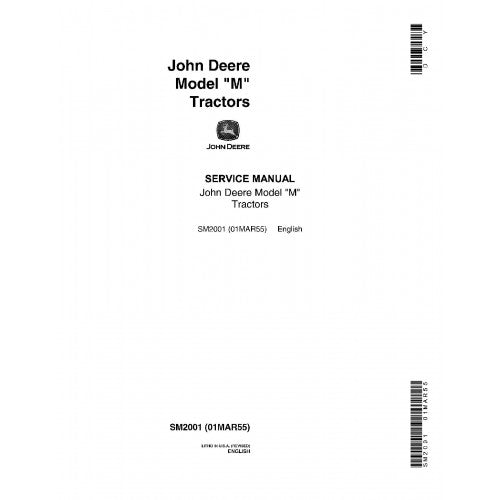 John Deere M Tractor Pdf Technical Repair Manual SM2001
