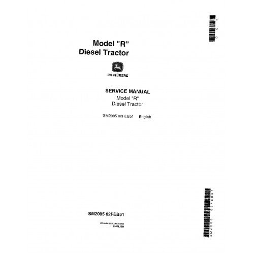 John Deere R Diesel Tractor Pdf Technical Repair Manual SM2005