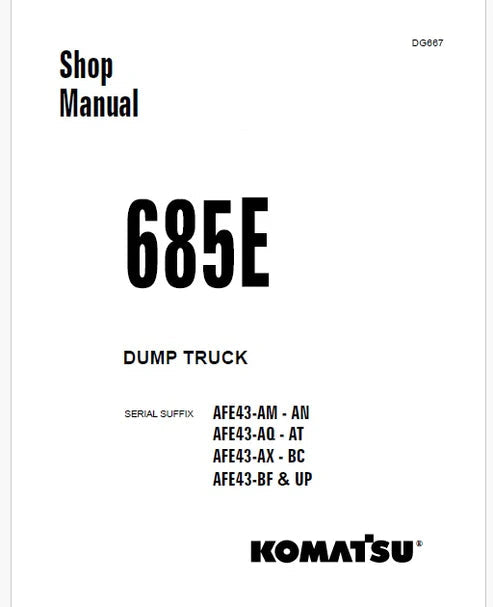 Komatsu 685E Dump Truck Pdf Repair and Service Manual