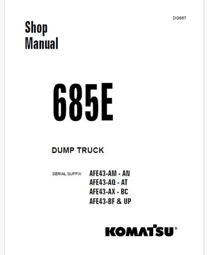 Komatsu 685E Dump Truck Pdf Repair and Service Manual