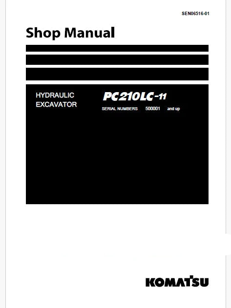 Komatsu PC210LC-11 Hydraulic Excavator Pdf Repair and Service Manual Sn C80001 and UP
