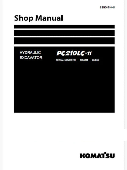 Komatsu PC210LC-11 Hydraulic Excavator Pdf Repair and Service Manual Sn C80001 and UP
