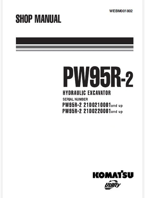 Komatsu PW95R-2 Wheeled Excavator Pdf Repair and Service Manual