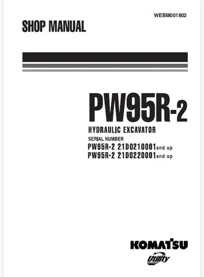 Komatsu PW95R-2 Wheeled Excavator Pdf Repair and Service Manual