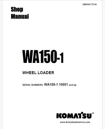 Komatsu WA150-1 Wheel Loader Pdf Repair and Service Manual Sn 10001 and UP

