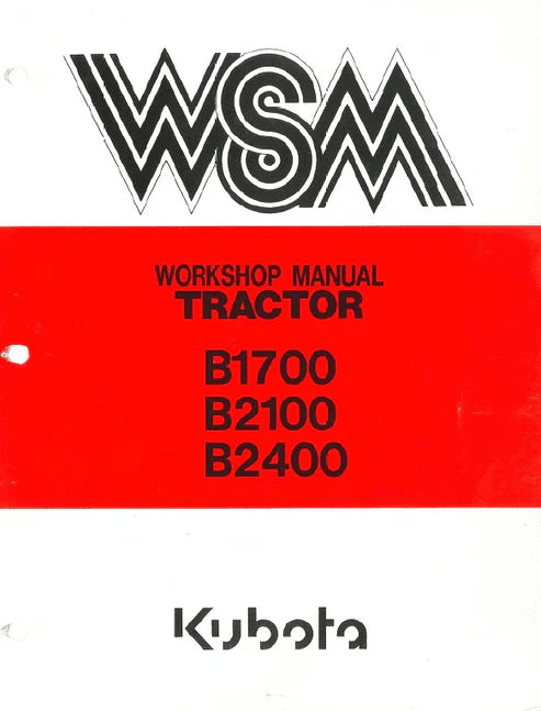 Kubota B1700, B2100, B2400 Tractor Pdf Repair and Service Manual