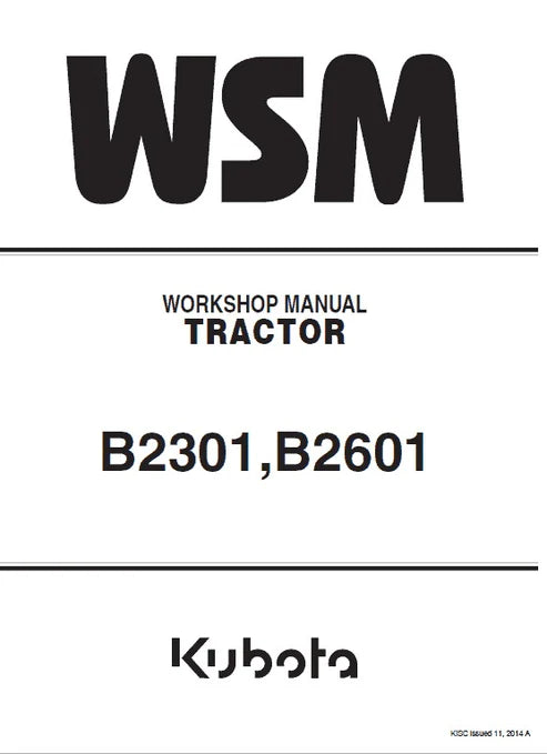 Kubota B2301, B2601 Tractor Pdf Repair and Service Manual