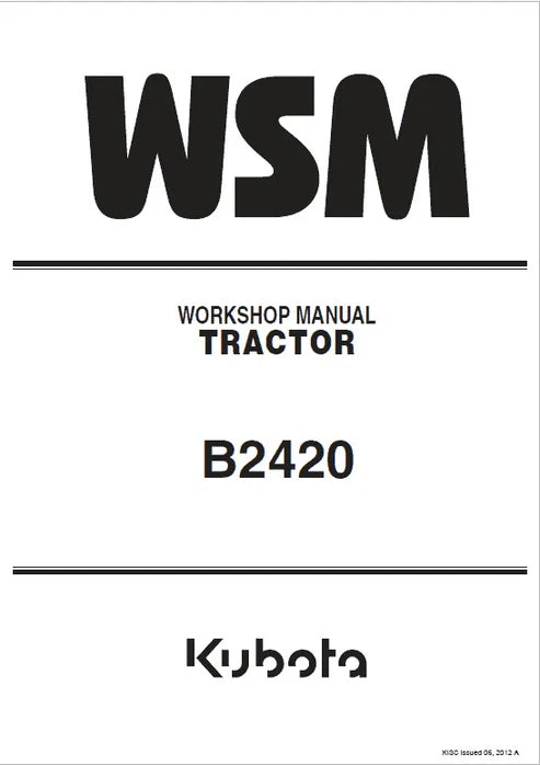 Kubota B2420 Tractor Pdf Repair and Service Manual