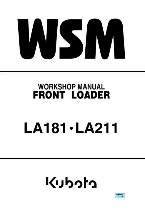 Kubota LA181, LA211 Front Loader Pdf Repair and Service Manual