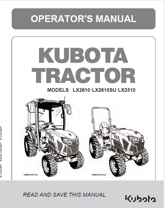 Kubota LX2610HSD Compact Tractor Pdf Operator's Manual