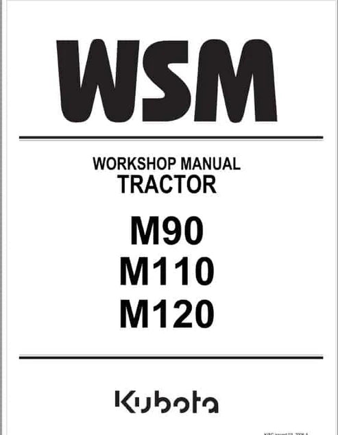 Kubota M110, M120 Tractor Pdf Repair and Service Manual