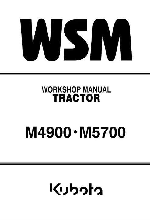 Kubota M4900, M5700 Tractor Pdf Repair and Service Manual