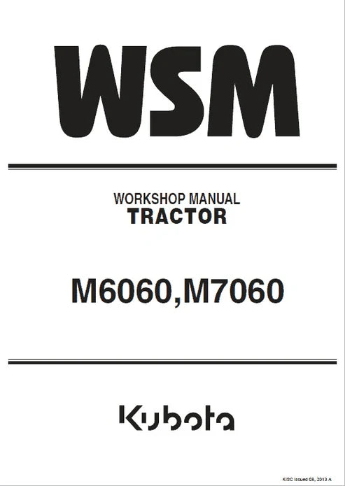 Kubota M6060, M7060 Tractor Pdf Repair and Service Manual