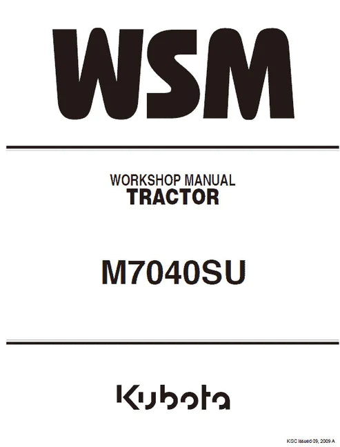 Kubota M7040SU Tractor Pdf Repair and Service Manual