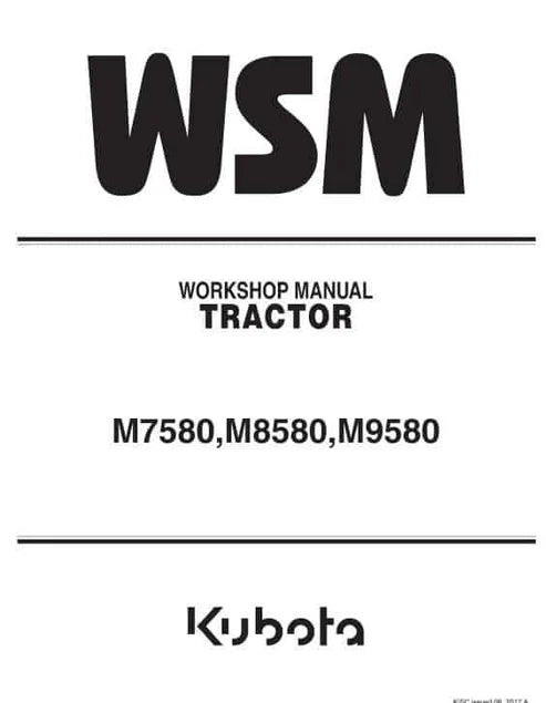 Kubota M7580, M8580, M9580 Tractor Pdf Repair and Service Manual