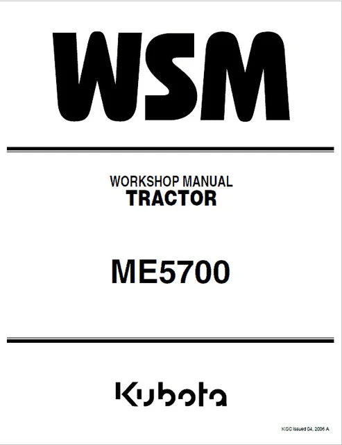 Kubota ME5700 Tractor Pdf Repair and Service Manual