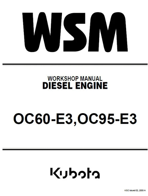 Kubota OC60-E3, OC98-E3 Engine Pdf Repair and Service Manual