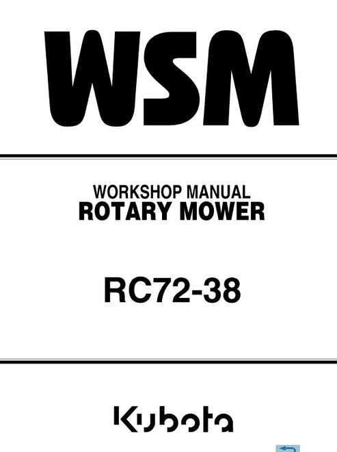 Kubota RC72-38 Rotary Mower Pdf Repair and Service Manual