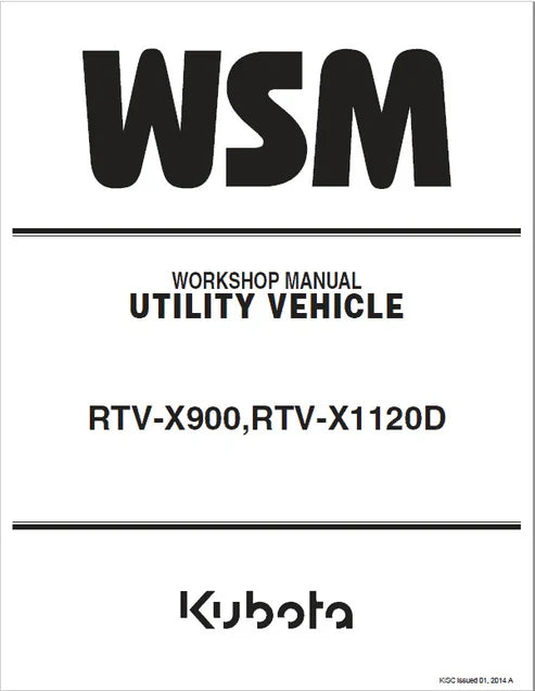 Kubota RTV-X900, RTV-X1120D Utility Vehicle Pdf Repair and Service Manual