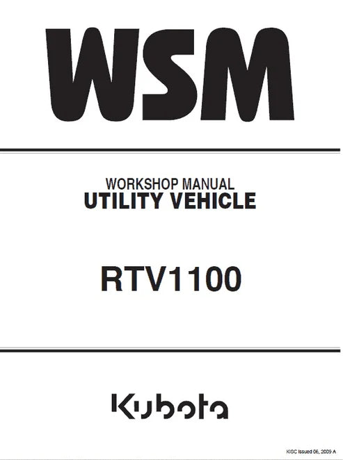 Kubota RTV1100 Utility Vehicle Pdf Repair and Service Manual