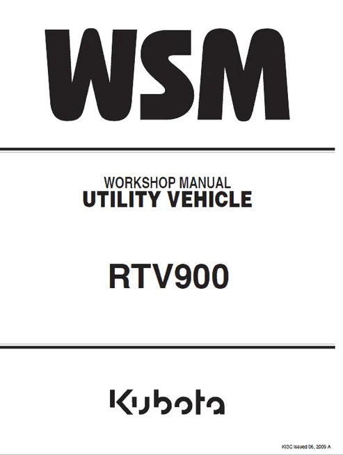 Kubota RTV900 Utility Vehicle Pdf Repair and Service Manual