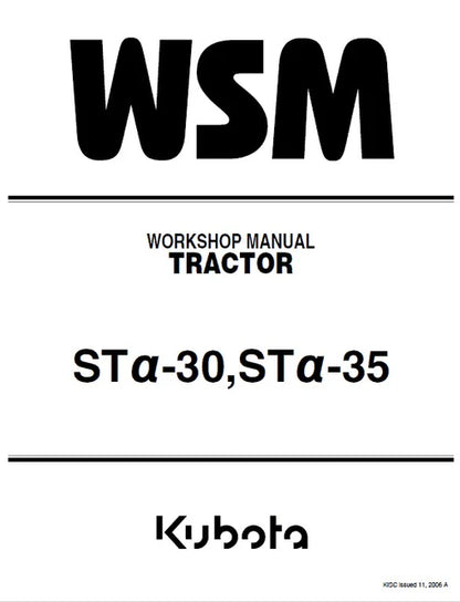 Kubota STa-30, STa-35 Tractor Pdf Repair and Service Manual