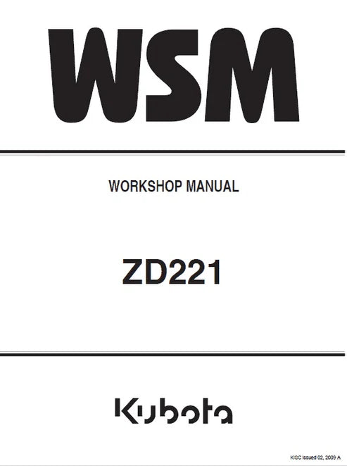 Kubota ZD221 Zero Turn Mower Pdf Repair and Service Manual