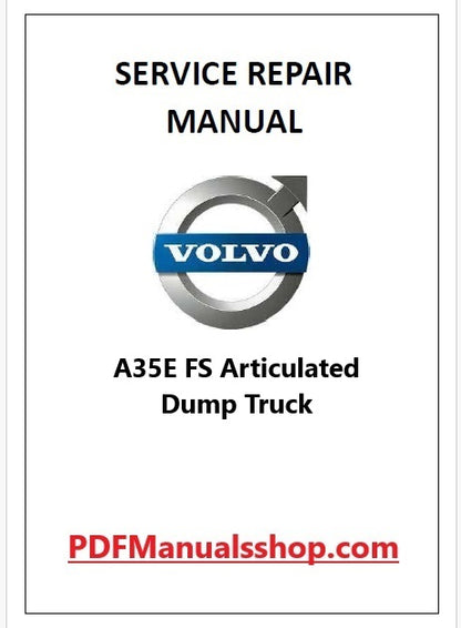 Volvo A35E FS Articulated Dump Truck Pdf Repair and Service Manual
