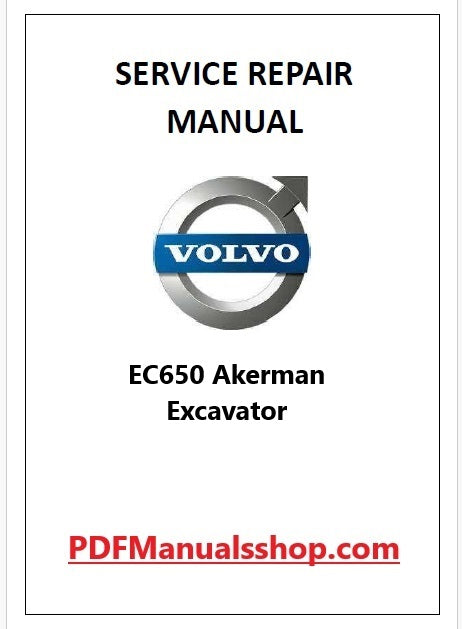 Volvo EC650 Akerman Excavator Pdf Repair and Service Manual